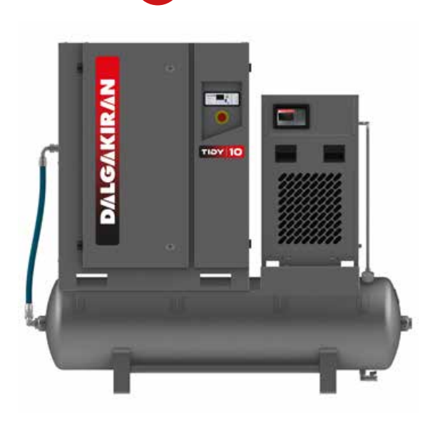 DALGAKIRAN VİDALI KURUTUCULU HAVA KAOMPRESÖRÜ TIDY 10 7.5KW 10HP 13 BAR